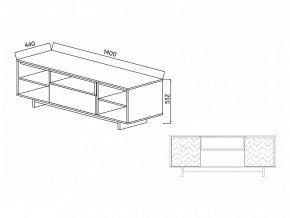 Тумба для ТВА Moderno-1400 Ф1 в Сухом Логу - suhoj-log.magazinmebel.ru | фото - изображение 2