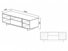 Тумба для ТВА Moderno-1400 Ф2 в Сухом Логу - suhoj-log.magazinmebel.ru | фото - изображение 4